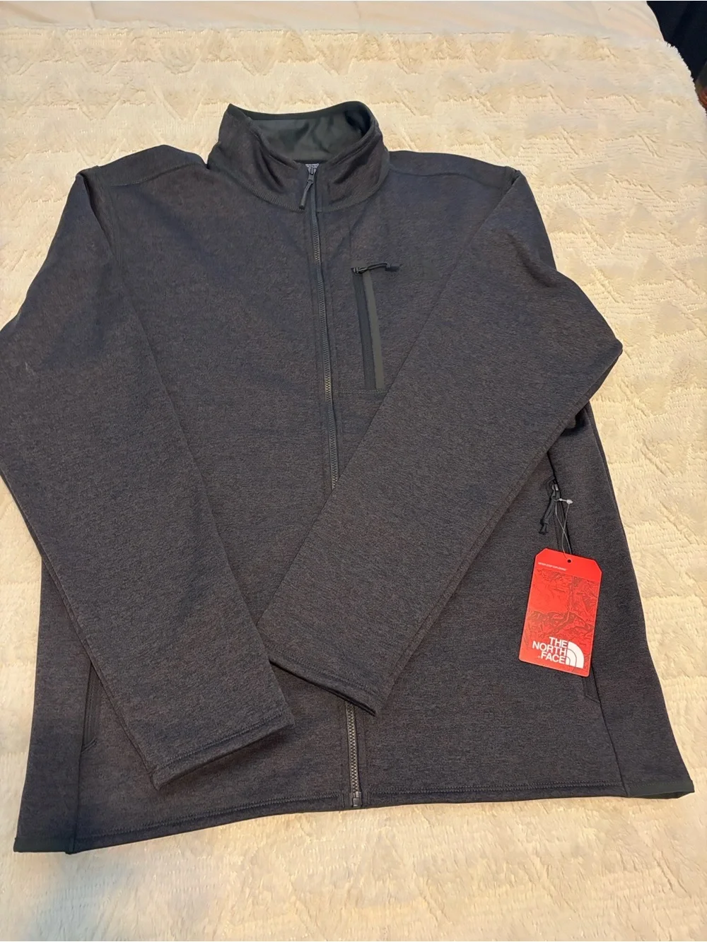 The North Face Men's Dark Gray Heather Lightweight Full-Zip Shirt Jacket